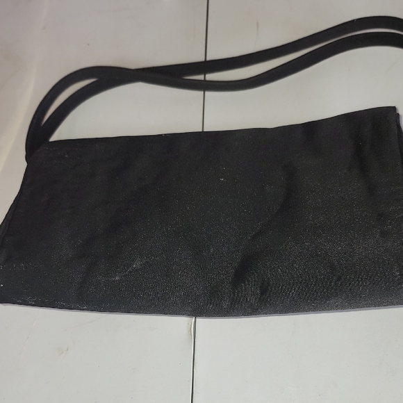 Elegant Black Clutch with Rhinestone Buckle - Picture 2 of 4